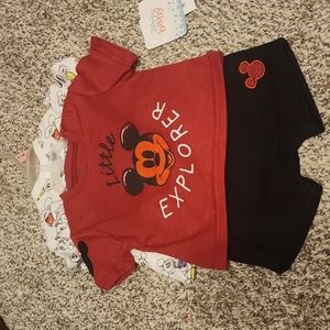 Disney 2 t shirts and a short set